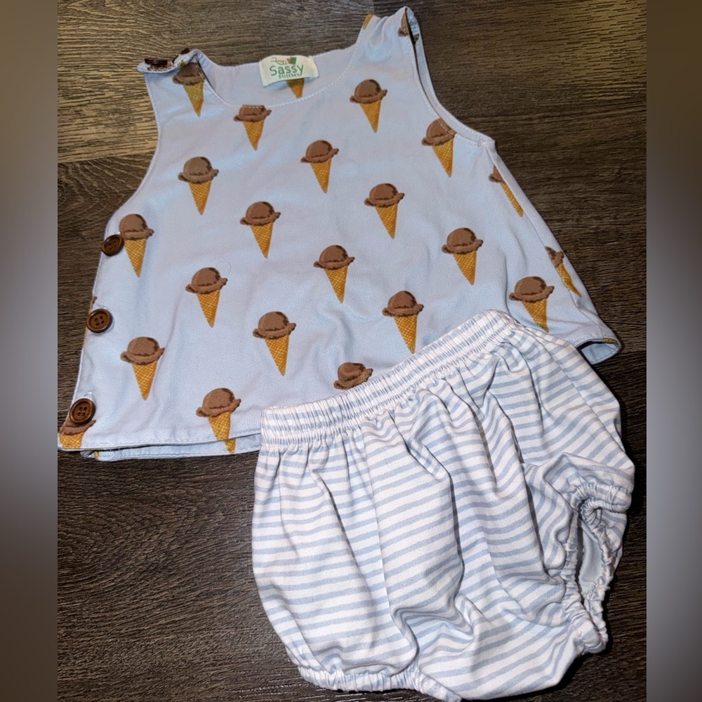Sassy stitches 🧵 ice cream set 6/9m